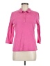 Appleseeds Pink 3/4 Sleeve Button-Down Shirt Size M - photo 1