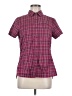 Columbia 100% Polyester Plaid Burgundy Short Sleeve Blouse Size M (estimated) - photo 1