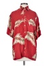 Carnival 100% Rayon Tropical Red Short Sleeve Button-Down Shirt Size S - photo 1