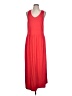 Peach Solid Red Casual Dress Size L - photo 1