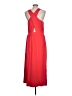 Peach Solid Red Casual Dress Size L - photo 2