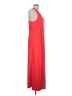Peach Solid Red Casual Dress Size L - photo 4