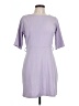 Aura Solid Purple Casual Dress Size L - photo 1