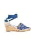Saks Fifth Avenue Print Blue Wedges Size 8 - photo 1