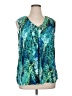 Rose + Olive 100% Polyester Teal Sleeveless Blouse Size 1X - photo 1