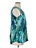 Rose + Olive 100% Polyester Teal Sleeveless Blouse Size 1X - photo 4