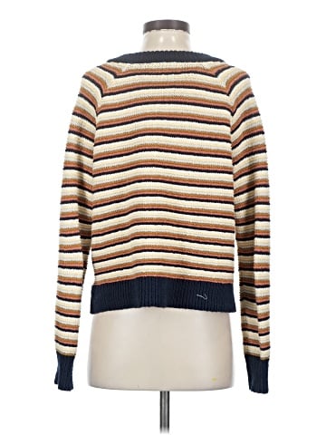 Madewell Arden V-Neck Crop Pullover Sweater in Stripe (view 2)