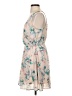 Lush 100% Polyester Floral Tan Casual Dress Size S - photo 5