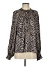 Caballero Animal Print Brown Long Sleeve Blouse Size S - photo 1