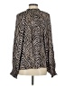 Caballero Animal Print Brown Long Sleeve Blouse Size S - photo 2