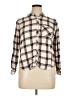 Maurices 100% Rayon Plaid Ivory Long Sleeve Button-Down Shirt Size 16 (1) - photo 1