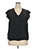 Old Navy 100% Rayon Polka Dots Black Short Sleeve Blouse Size XXL - photo 1