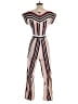 En Focus Studio 100% Polyester Stripes Ivory Jumpsuit Size 4 - photo 2