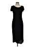Popular Basics Solid Black Casual Dress Size L - photo 1