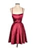 Unbranded 100% Polyester Hearts Burgundy Cocktail Dress Size 4 - photo 1