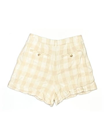Madewell Linen-Blend Pleated Cuff Shorts: Undyed Plaid Edition (view 2)