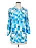 Not Your Daughter's Jeans 100% Polyester Color Block Blue 3/4 Sleeve Blouse Size S - photo 1
