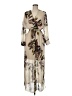 En Focus Studio 100% Polyester Print Ivory Casual Dress Size 6 - photo 1