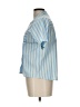 Lusana Stripes Blue Short Sleeve Button-Down Shirt Size 12 - photo 5