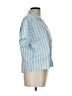 Lusana Stripes Blue Short Sleeve Button-Down Shirt Size 12 - photo 4