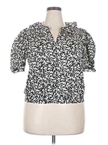 Madewell Ruffled Button-Front Top in Floral (view 1)