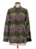 Boden 100% Silk Animal Print Multi Color Black Long Sleeve Silk Top Size 10 - photo 1