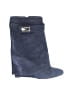 Givenchy Blue Suede Shark Lock Wedge Boots  Size EU 36 - photo 1