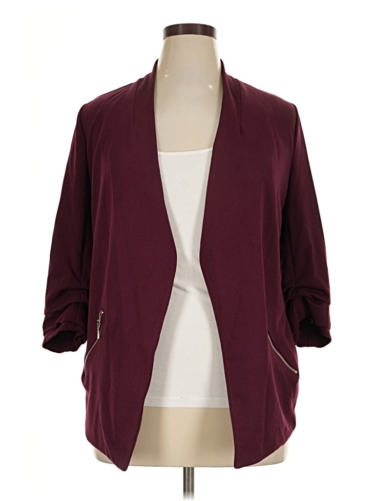 Pre-owned Maurices Blazer Jacket In Burgundy