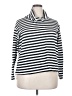 St. John's Bay 100% Cotton Stripes White Turtleneck Sweater Size XXL - photo 1