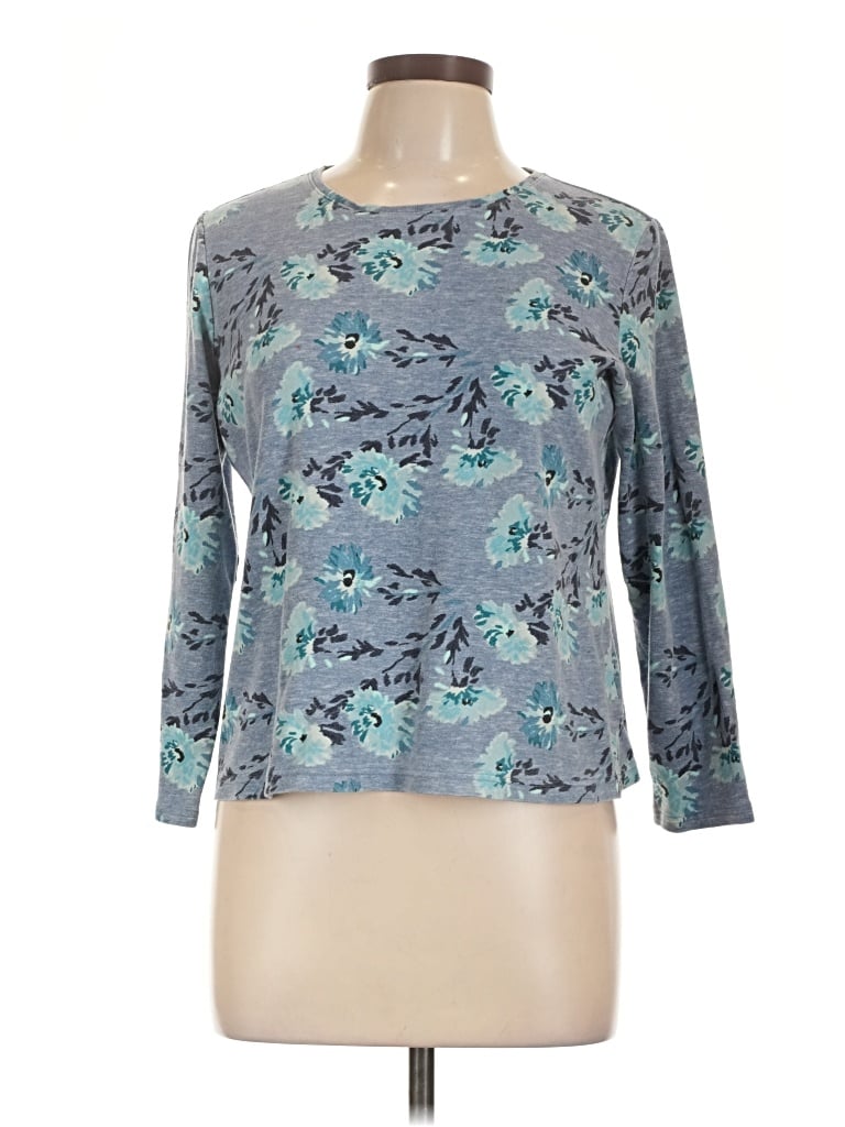Pre-owned Croft & Barrow 3/4 Sleeve T-shirt In Blue