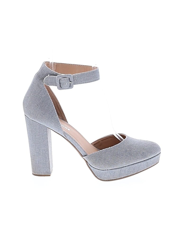 Pre-owned Sun + Stone Heels In Gray