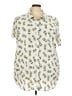 Torrid Floral Ivory Short Sleeve Blouse Size 5X Plus (6) - photo 1