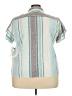 Architect Stripes Teal Blue Short Sleeve Blouse Size 3X - photo 2