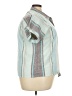 Architect Stripes Teal Blue Short Sleeve Blouse Size 3X - photo 4