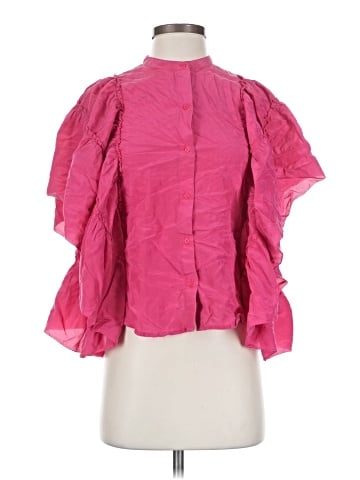 7 For All Mankind Short Sleeve Silk Top (view 1)