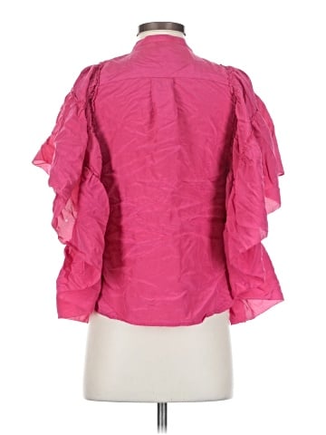 7 For All Mankind Short Sleeve Silk Top (view 2)