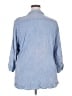 cavalini 100% Rayon Blue 3/4 Sleeve Button-Down Shirt Size 3X - photo 2