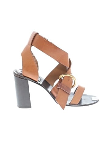 Chloé Leather Buckle Accent Sandals (view 1)