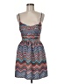 Roxy 100% Polyester Chevron-herringbone Blue Casual Dress Size M - photo 1