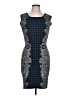 BCBGMAXAZRIA Graphic Blue Cocktail Dress Size L - photo 1