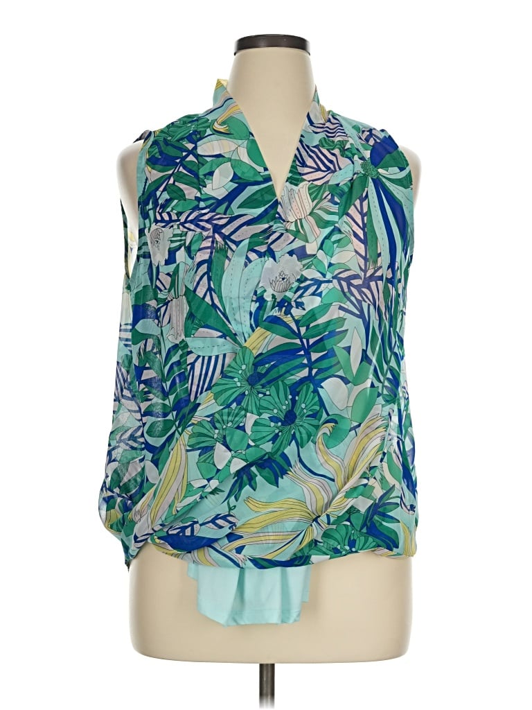 Pre-owned Liz Claiborne Career Sleeveless Blouse In Green