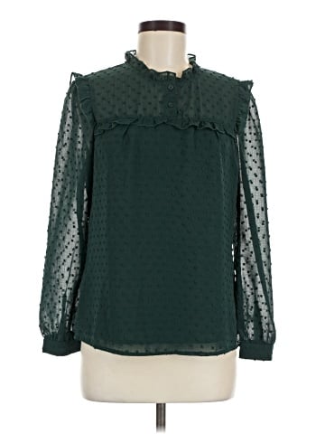 Allegra K Long Sleeve Blouse (view 1)