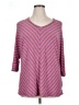 Apt. 9 Pink 3/4 Sleeve T-Shirt Size 1X - photo 1