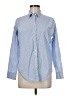 Everlane Chevron-herringbone Blue Long Sleeve Button-Down Shirt Size 6 - photo 1