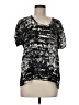 Soprano 100% Polyester Black Short Sleeve Blouse Size M - photo 1