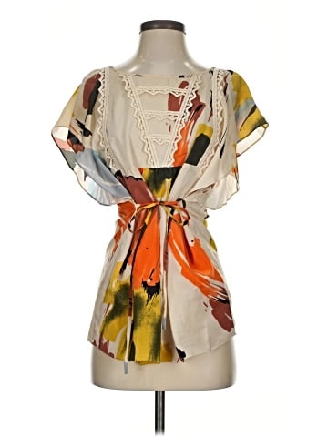 Edme & Esyllte Short Sleeve Silk Top (view 1)