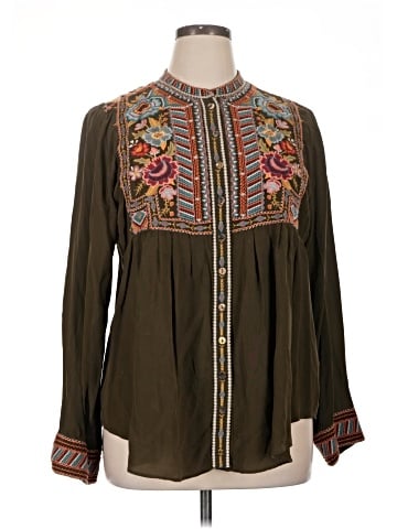 Johnny Was Long Sleeve Silk Top (view 1)