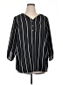 Alyx 100% Polyester Stripes Black 3/4 Sleeve Blouse Size 1X - photo 1