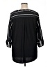 Alyx 100% Polyester Stripes Black 3/4 Sleeve Blouse Size 1X - photo 2