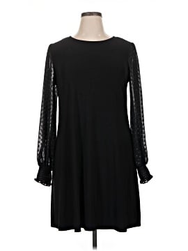 msk casual dresses Msk Women's Pleated Ruffle-Trim 3/4-Sleeve Dress - Black
